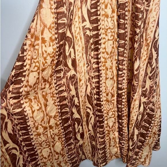 Cult Gaia NWT Agatha Printed Linen Maxi Dress Cut Outs Spice Multi Size Large - Picture 6 of 6